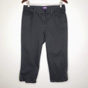 NYDJ Black Studded Bottom Cropped  Denim Jeans 8